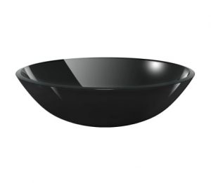 vidaXL Chiuvetă de baie din sticlă călită, 42 cm, negru